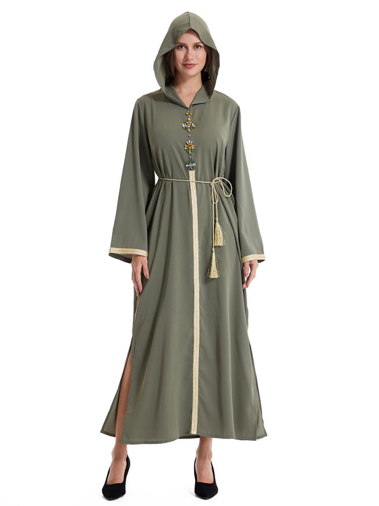 Hooded Webbing Stitched Dress