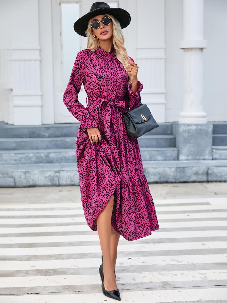 Women's Elegant Long Sleeve Midi Dress