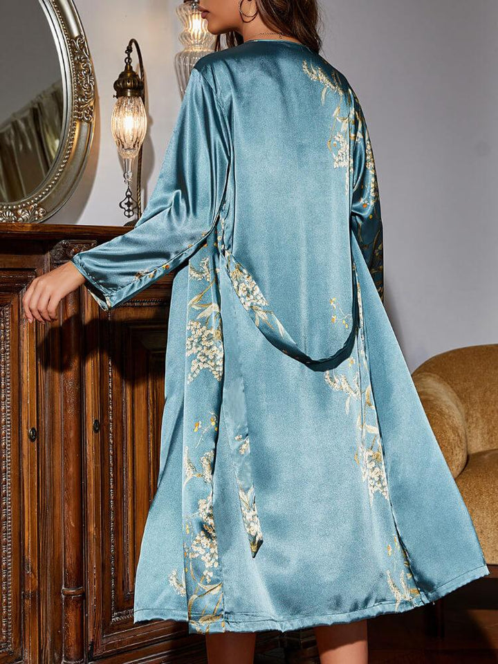 Women's Floral Printed Thin Mid-Length Pajamas Set