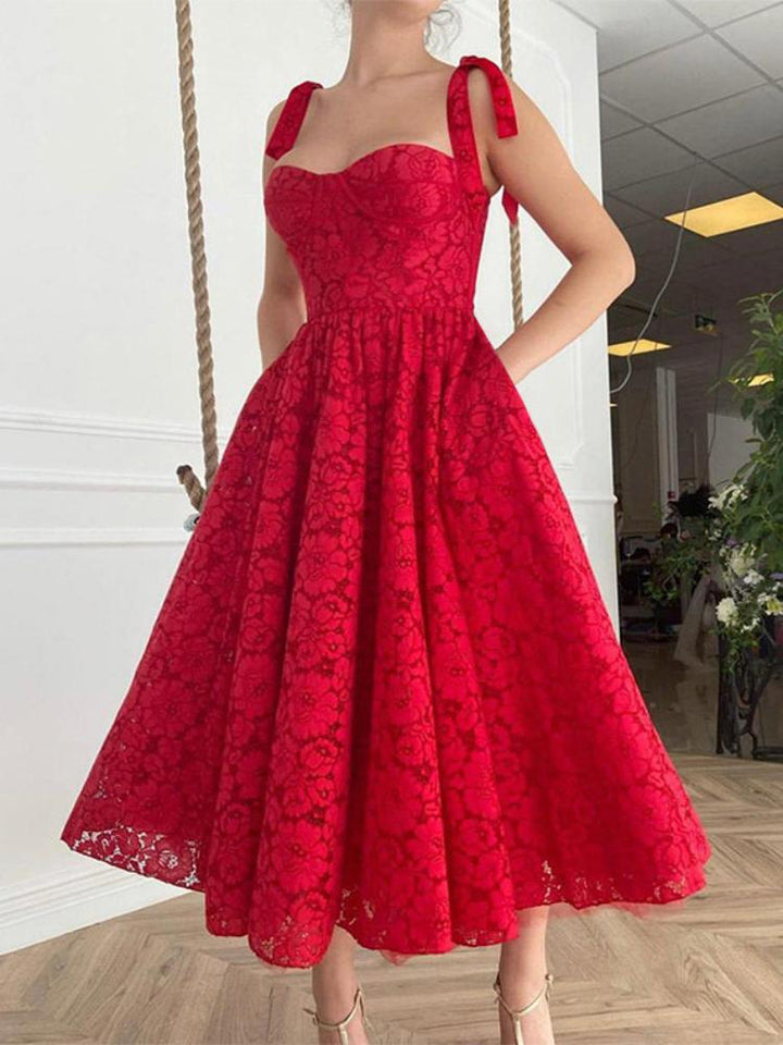 Women's Casual Lace Sling Evening Dress