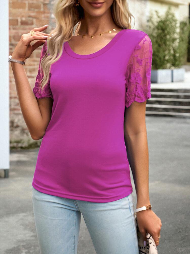 Women's Lace Short-Sleeve T-Shirt