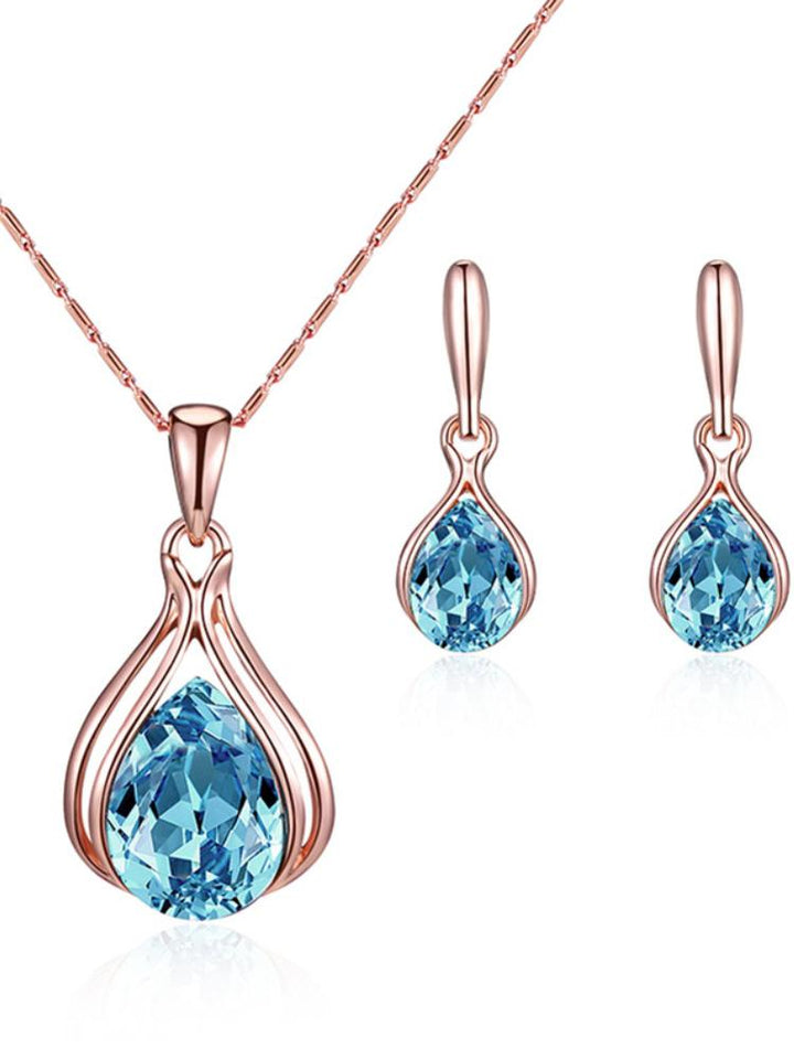 Drop Necklace Earrings Jewelry Set