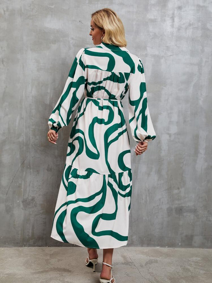 Women's Long Sleeve Lapel Midi Dress