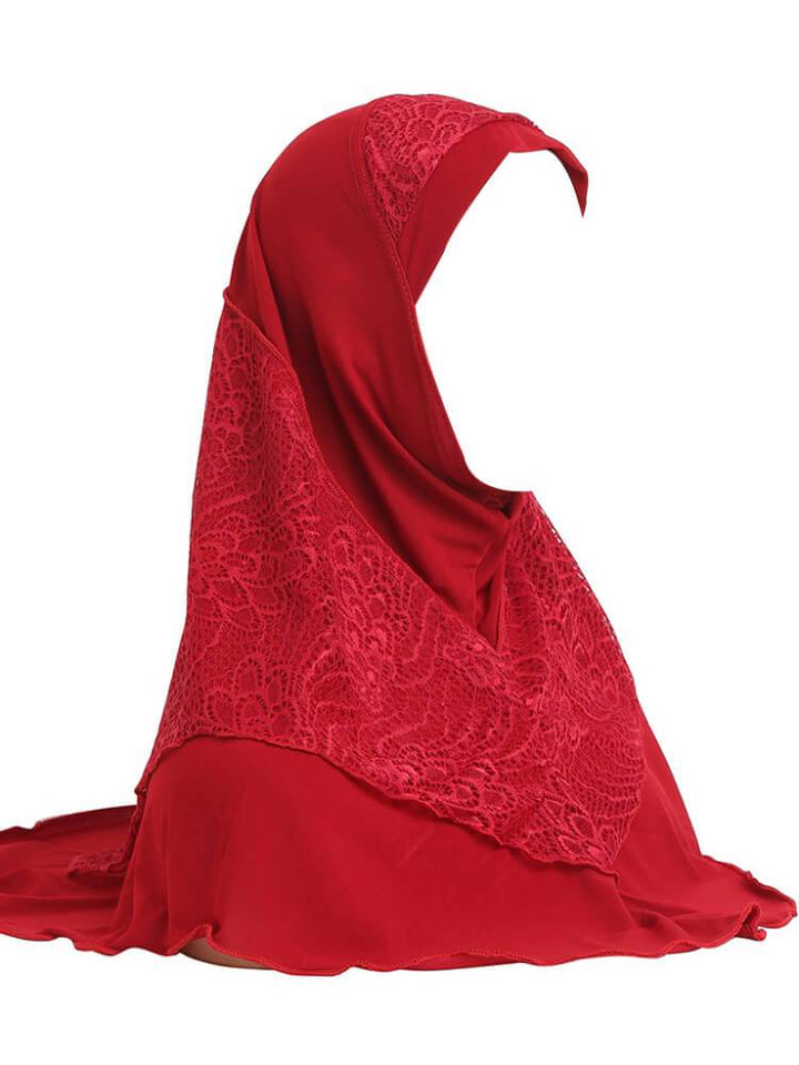 Women's Lace Stitching Hat Scarf Hijab
