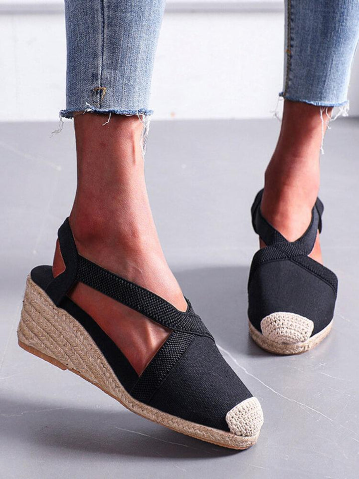Women's Straw-Toe Sandals Wedge