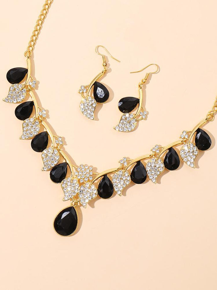 Necklace Clavicle Chain Earrings Two-Piece Set
