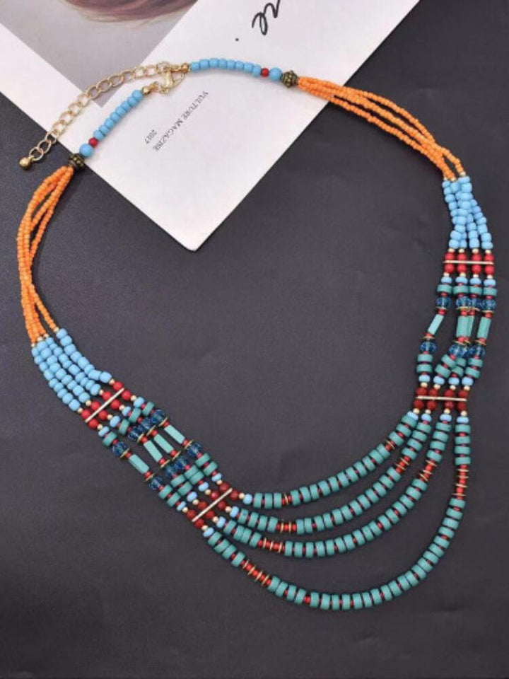 Women's Water Drop Turquoise Earrings Necklace Set