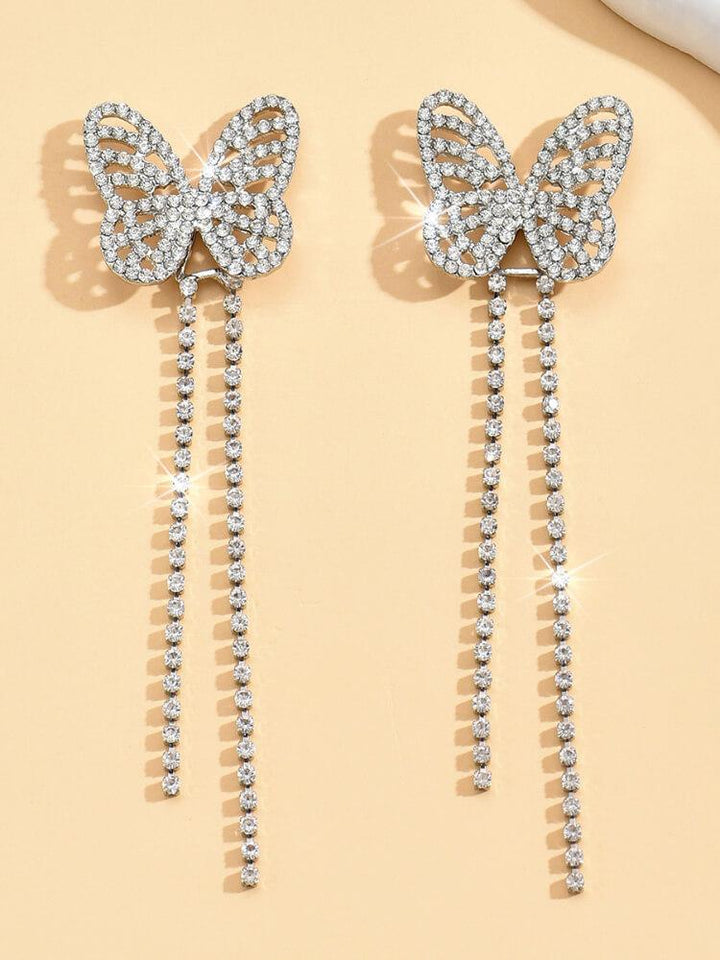 Women's Elegant Butterfly Shaped Tassel Earrings
