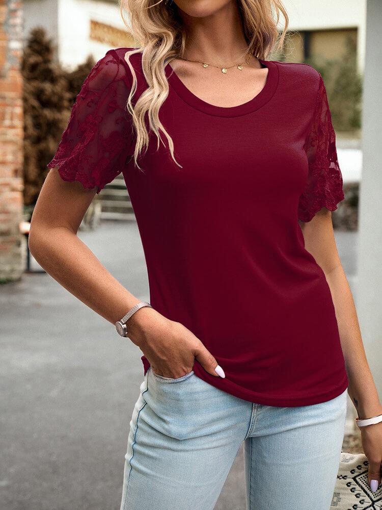 Women's Lace Short-Sleeve T-Shirt