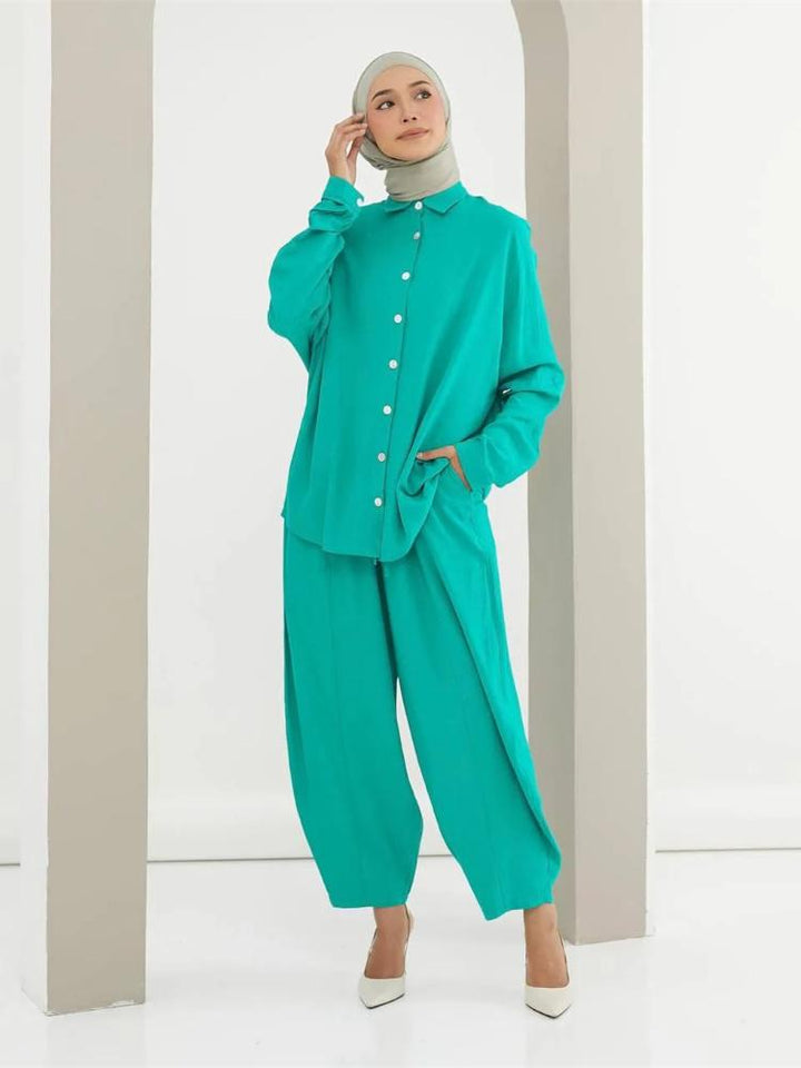 Bat Sleeve Loose Casual Two Piece Suit