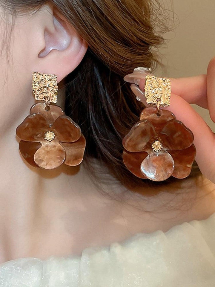 Elegant Acrylic Flower Shaped Earrings