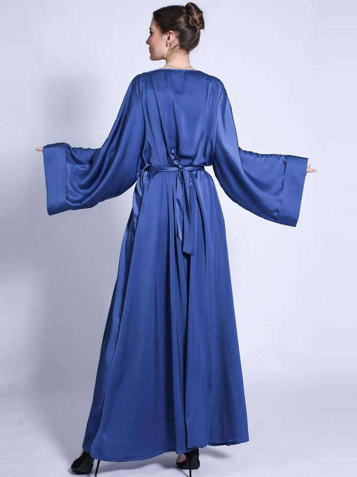 Women's Solid Tassel Rhinestones Belt Maxi Dress
