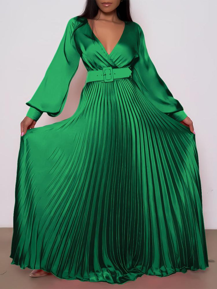 Casual V-Neck Solid Color Tight Maxi Dress