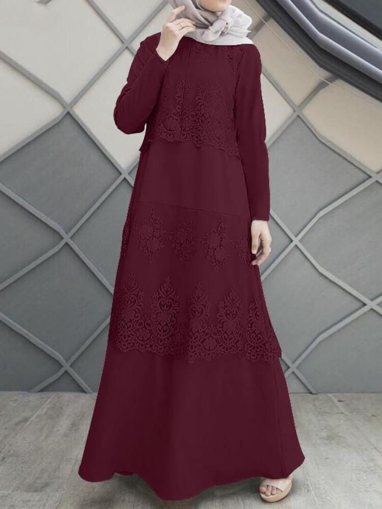 Women's Stitched Lace Maxi Dress