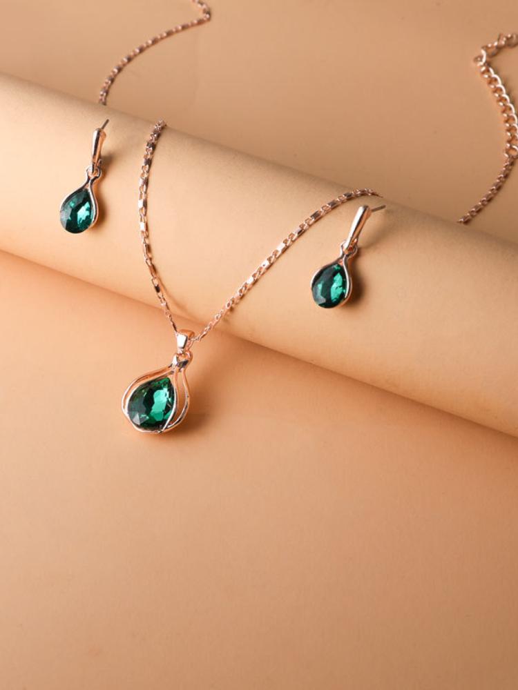 Drop Necklace Earrings Jewelry Set