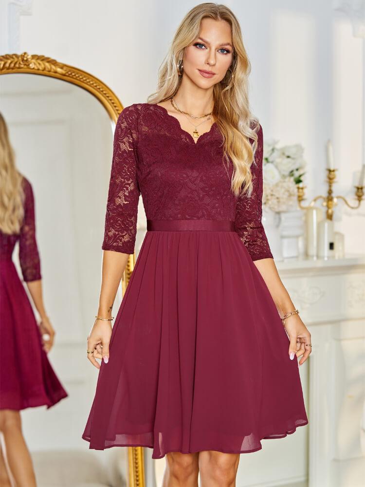 Women's Lace-Stitching Dress