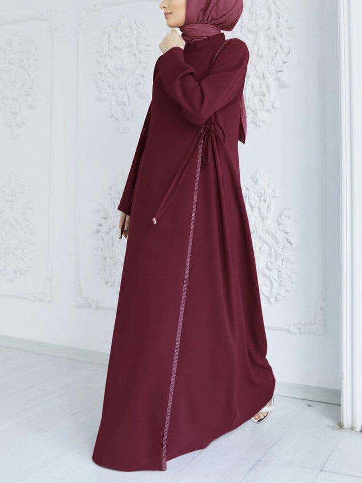 Round Neck Loose Long Sleeve Jalabiya(Without Hijab)