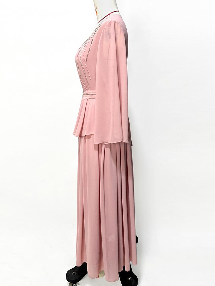 Elegant Solid Color Dress Kaftan