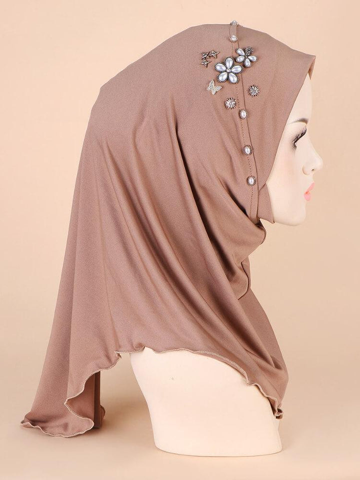 Elegant Shell Pattern Decorated Hijab