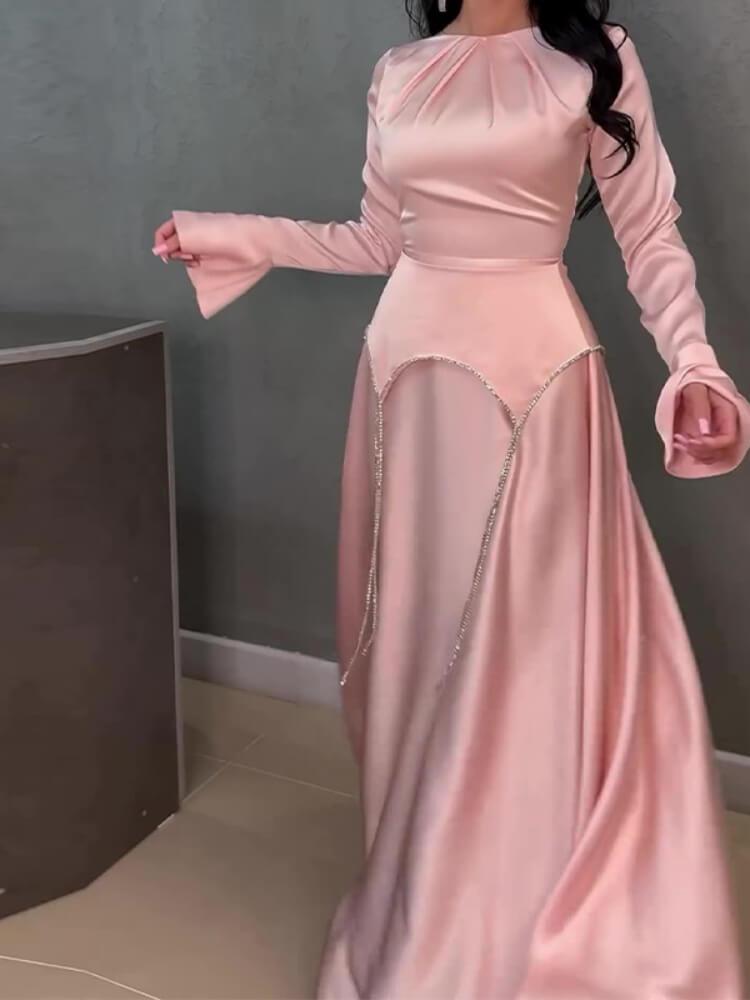 Women's Irregular Strap Solid Color Maxi Dress