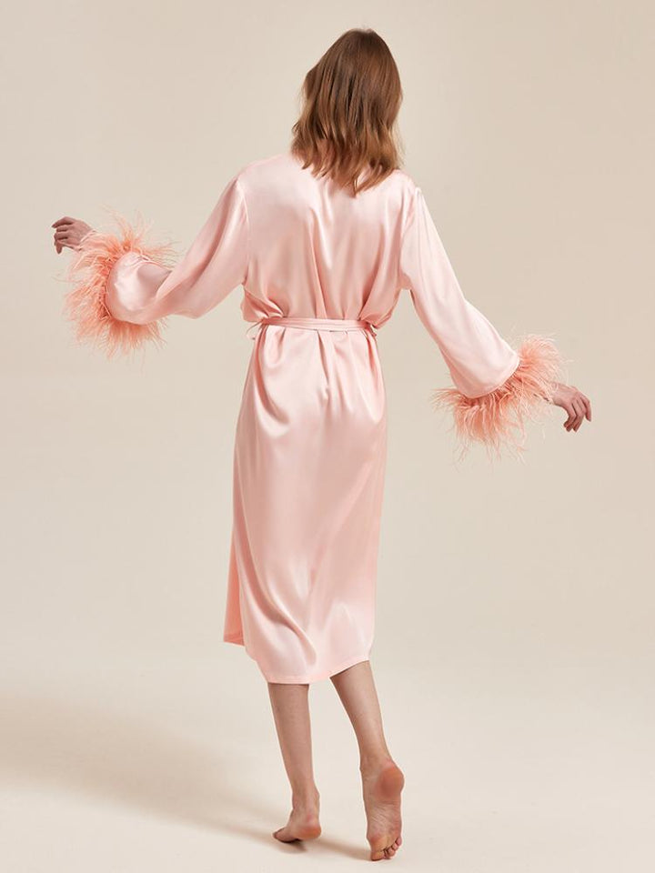 Women's Elegant Feathers Long Nightgown