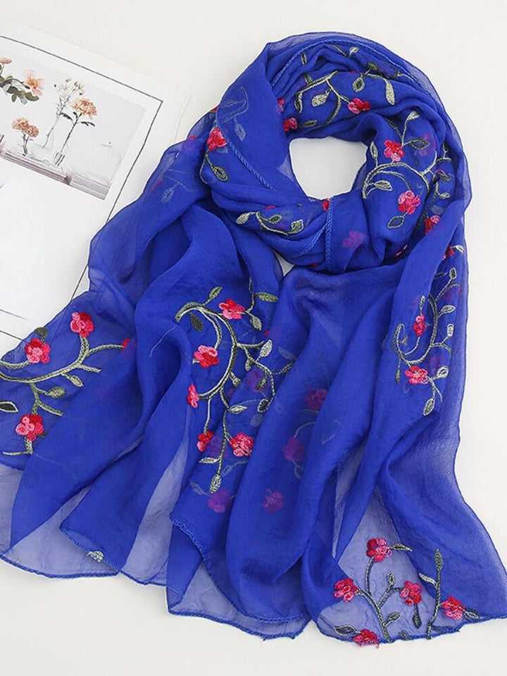 Women's Embroidered Chiffon Embroidered Scarf