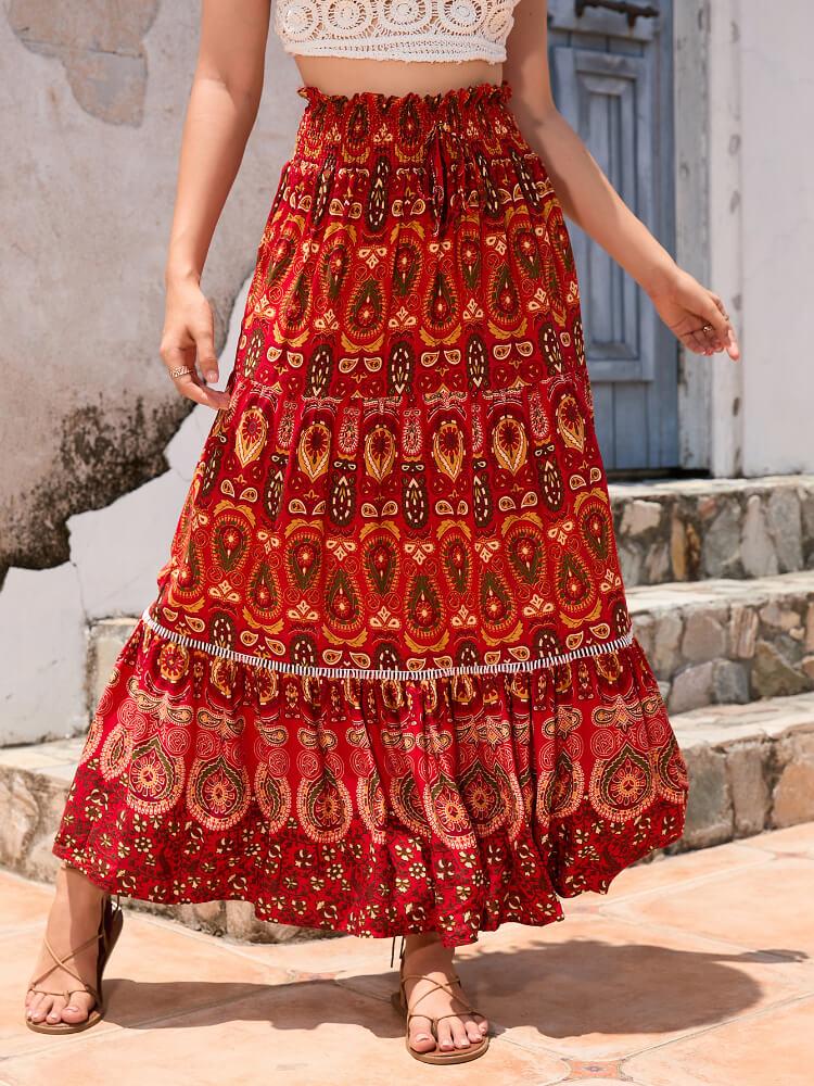 Women's Lace-Cut-Out Patchwork Skirt