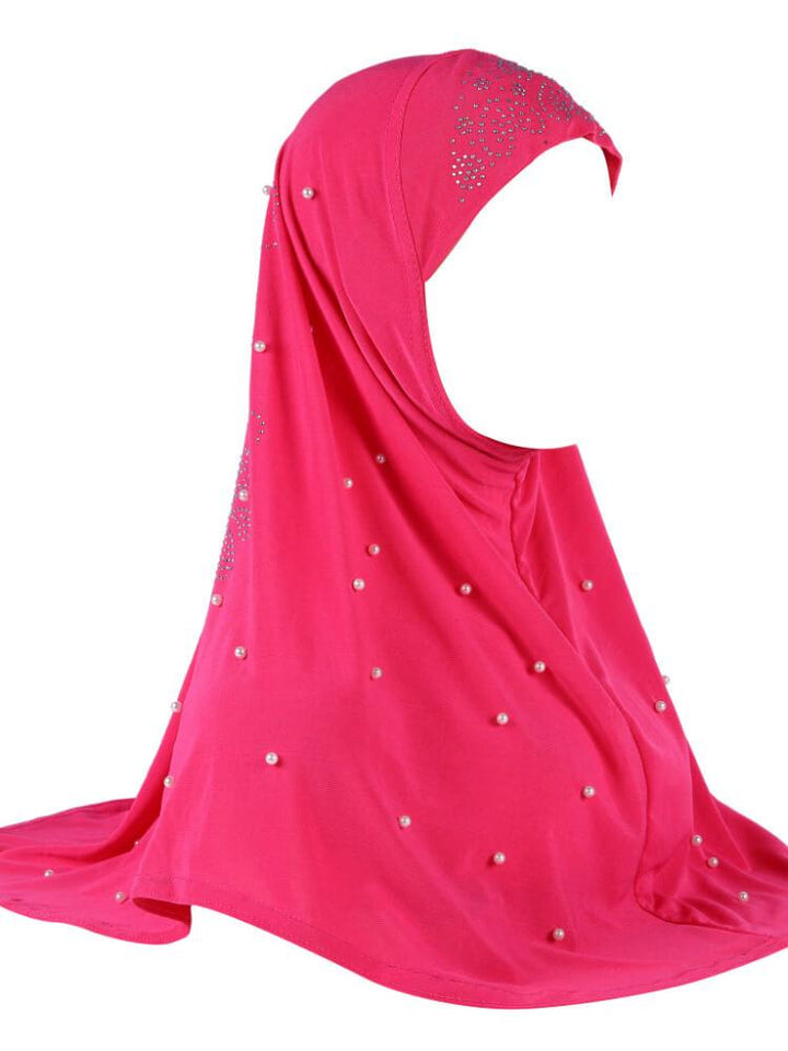 Beaded Decorated One-piece Gauze Hijab