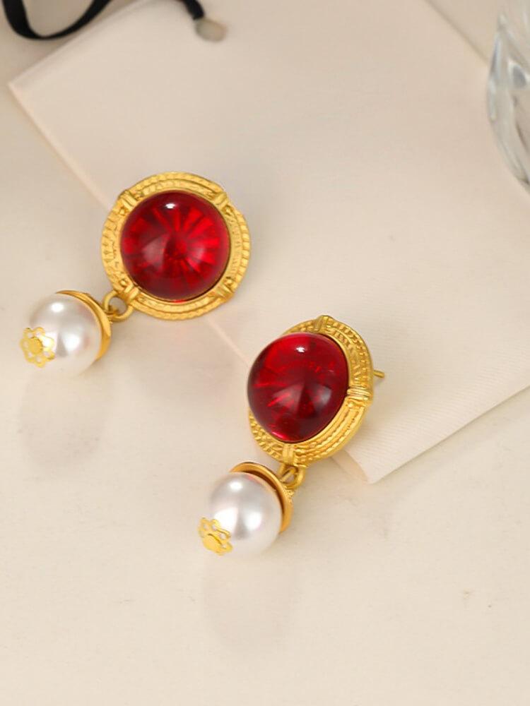 Women's Glass Pearl Earrings