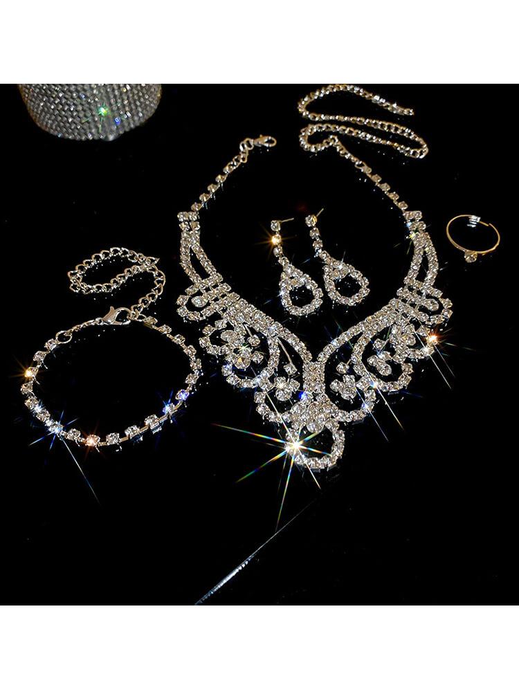 Necklace Earrings Bracelet Ring Four-piece Sets