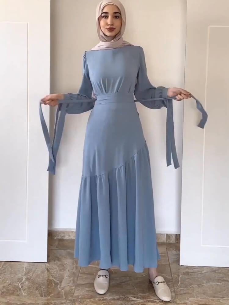 Long Sleeve Lace-Up Half Dress Suit