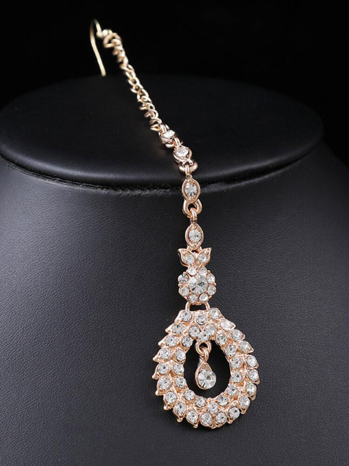 Women's Dress Accessories Crystal Clavicle Chain Three-piece Set