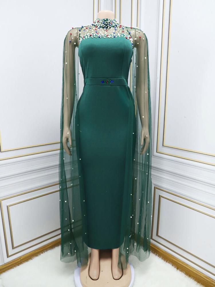 Arab Beaded Gauze Gown Dress