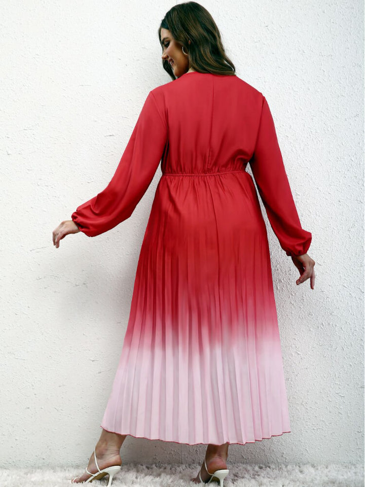 Women's Clothing V-neck Long-Sleeve Dress