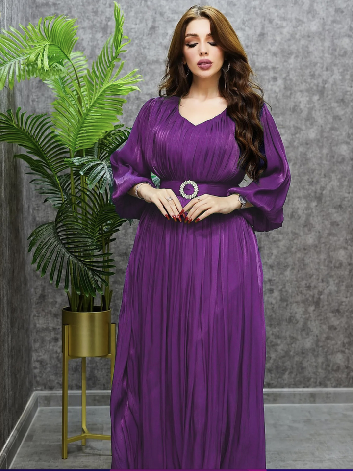 Women's Pleated Shining Waist Dress(It is recommended to order a Size down)