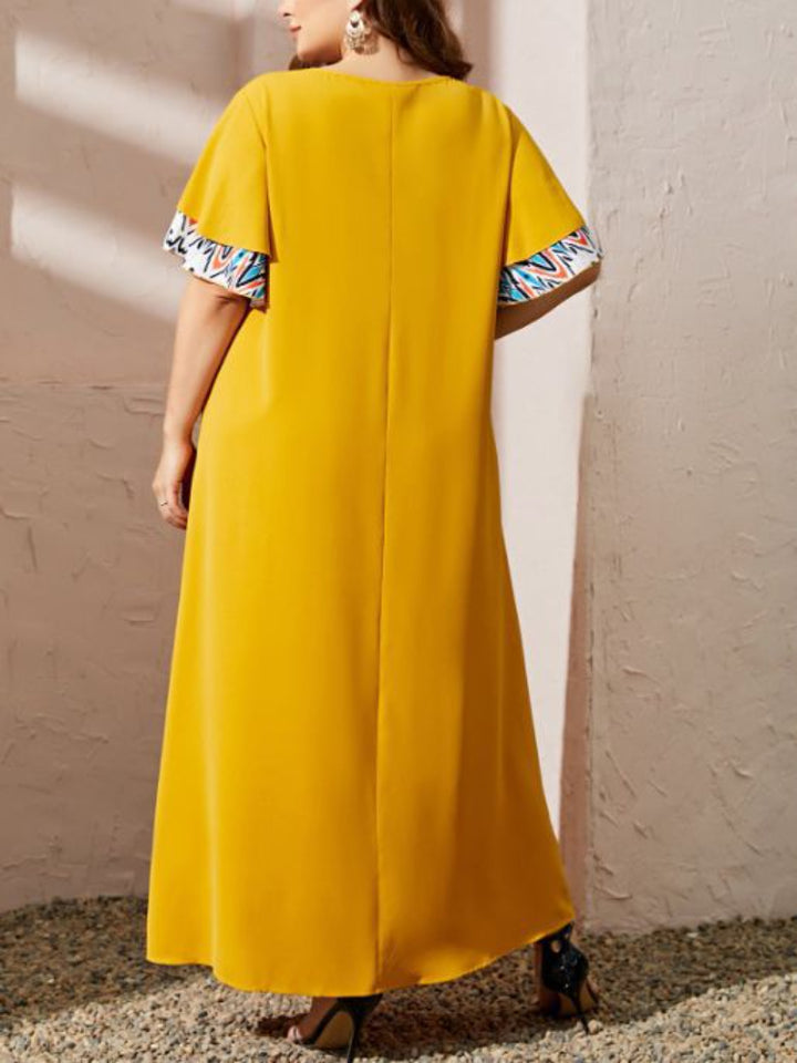 Women's Tassel Print Pullover Plus-Size Dress