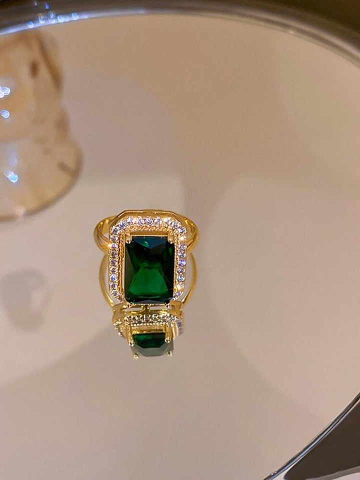 Diamond Set Crystal Snap Adjustable Ring