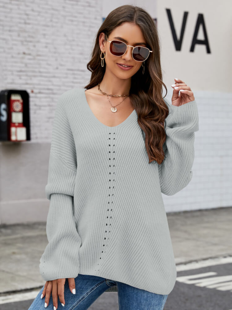 Women's Casual V-Neck Pullover