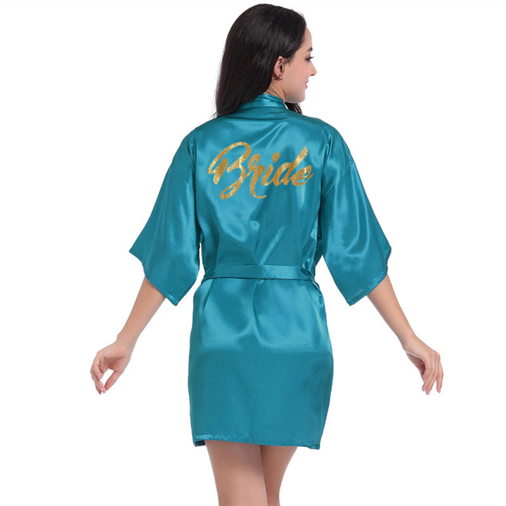 Women's Summer Thin Hot Stamping Nightgown Robes