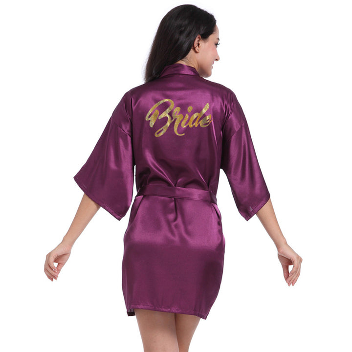 Women's Summer Thin Hot Stamping Nightgown Robes