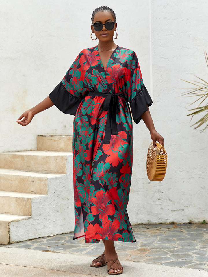 Printed Plus Size Holiday Dress