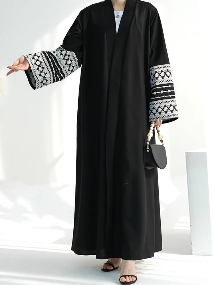 Women's Embroidered Elegant Lace-Up Cardigan Gown