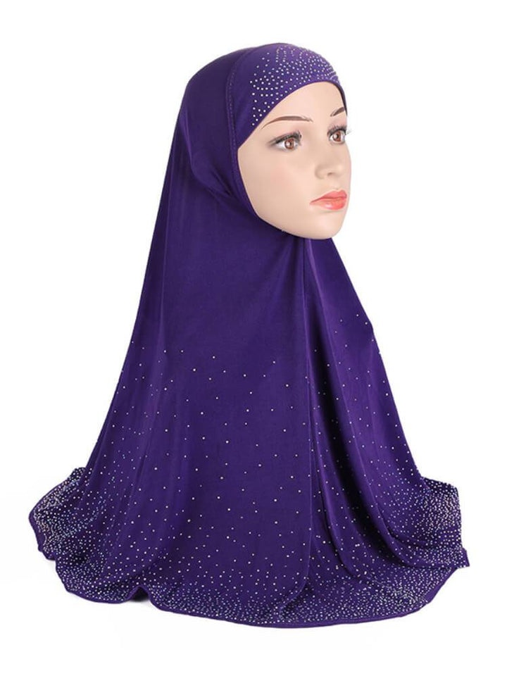 Crystal Star Pattern Solid Color Hijab