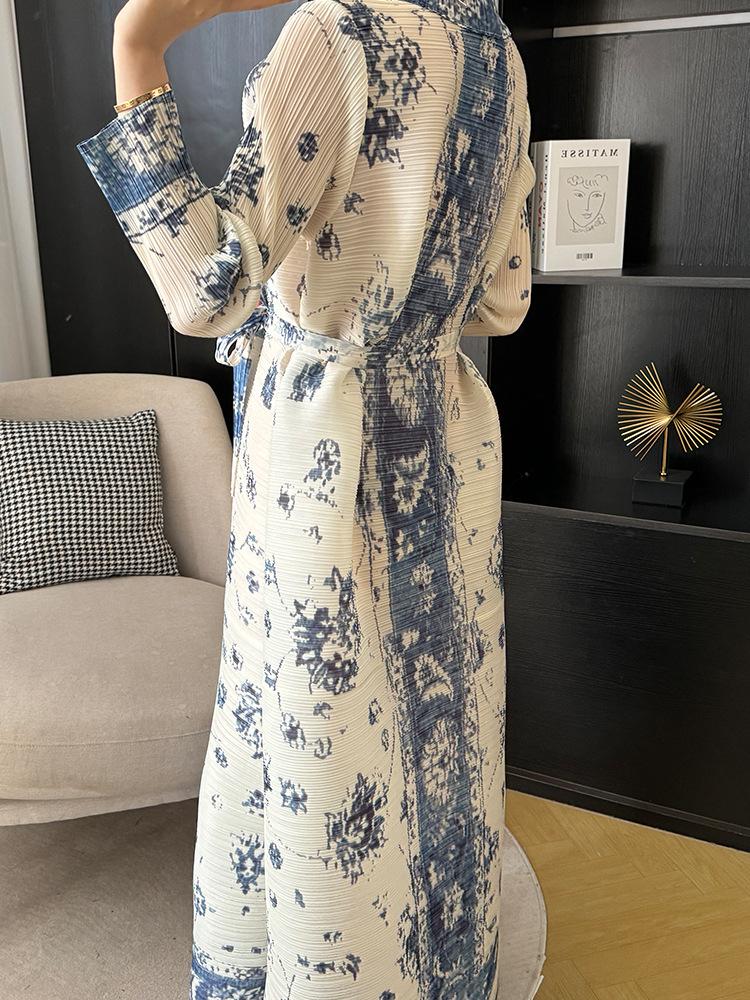 Printed Long Sleeve Gown Abaya