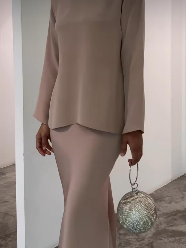 Women's Elegant Solid Color Maxi Dress Sets