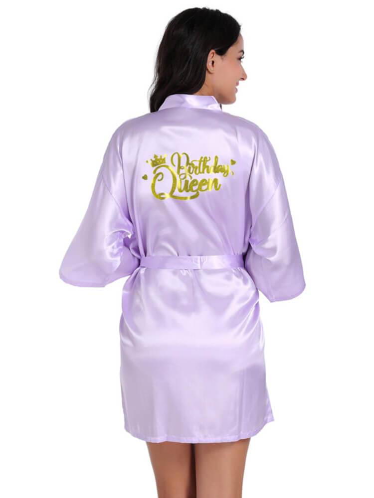 Women's Solid Color Short Cardigan Nightgown Robe