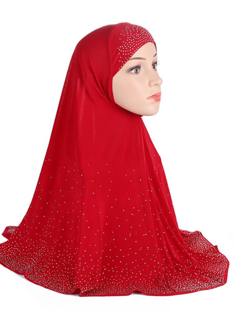 Crystal Star Pattern Solid Color Hijab