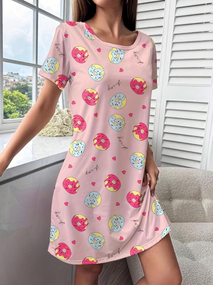 Women's Casual Short Sleeve Skirt Home Clothes Nightdress