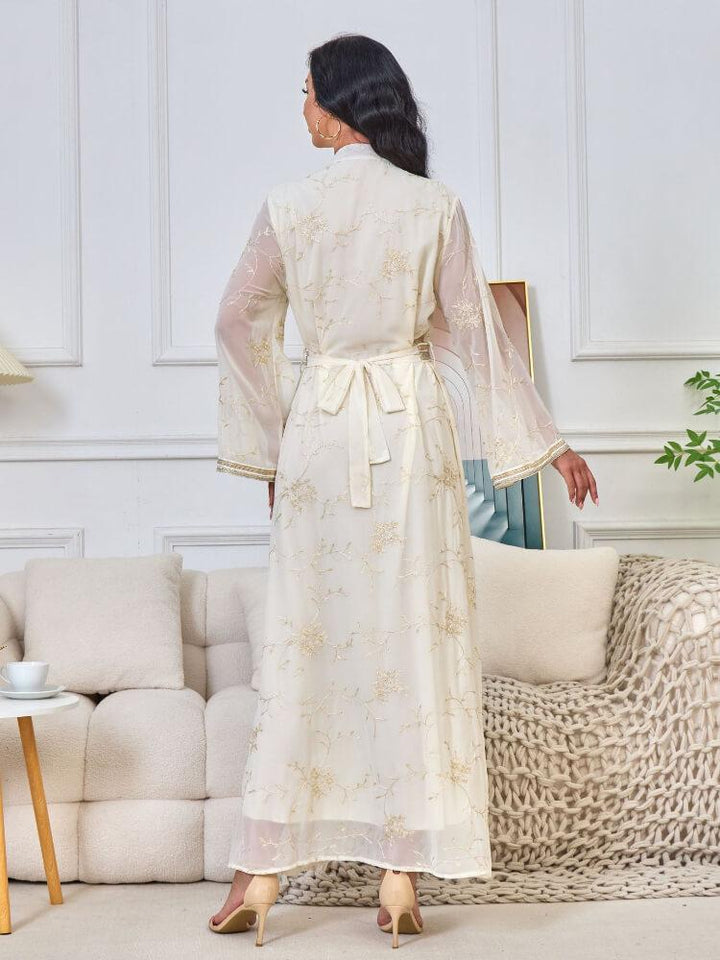 Women's Embroidered Robe Maxi Dress Jalabiya