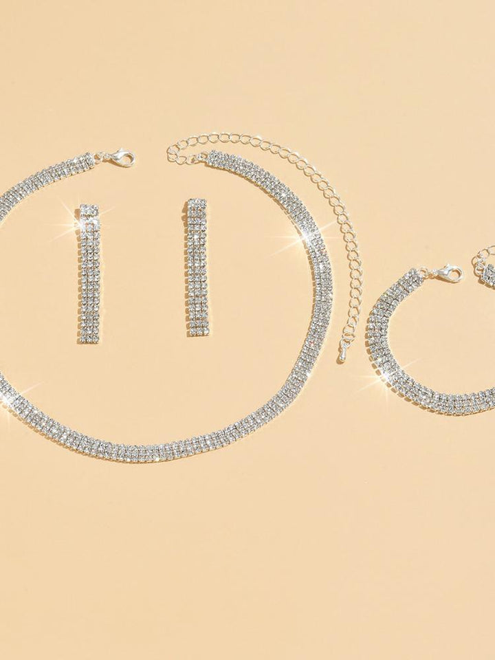 Women's Elegant Bracelet Necklace Earrings Jewelry Sets